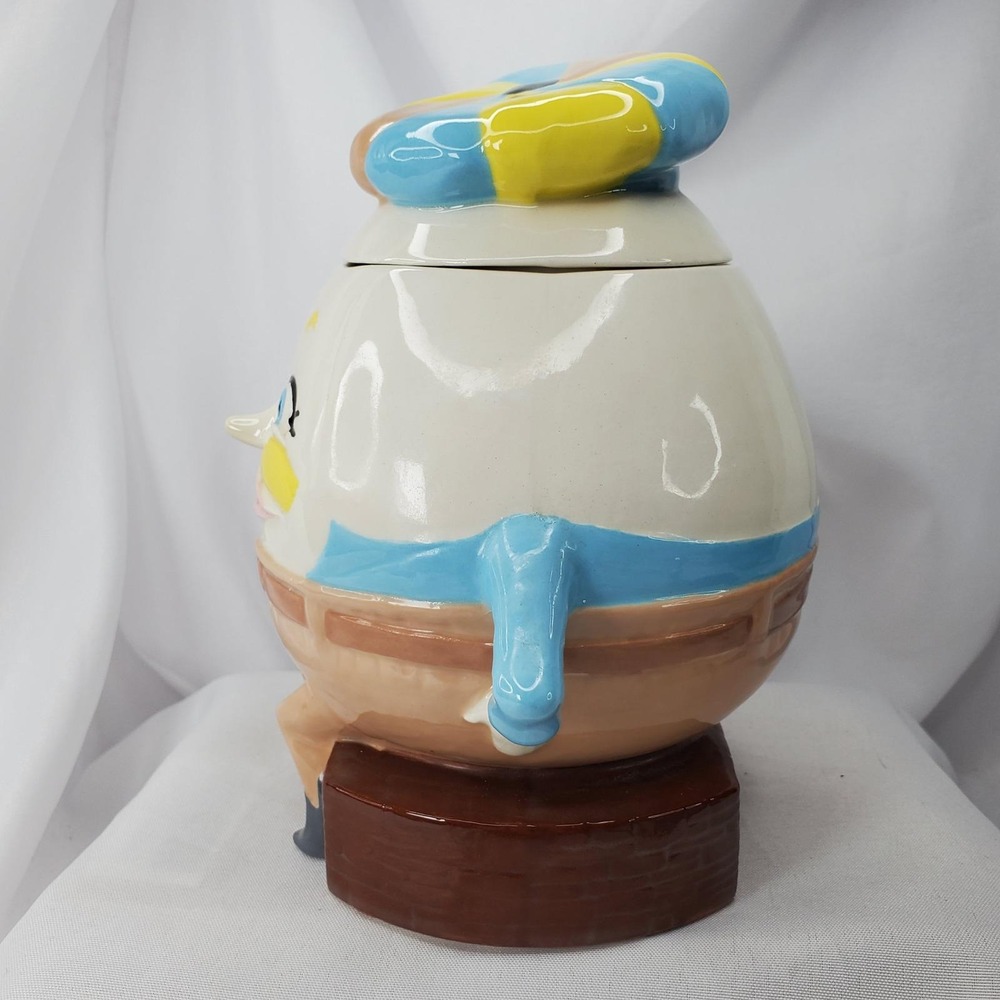 Vintage Humpty Dumpty Ceramic Cookie Jar Nursery Rhyme Collectible Kitchen Decor - Picture 8 of 15